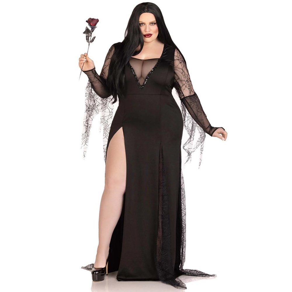 Plus size Sexy Morticia Costume Set